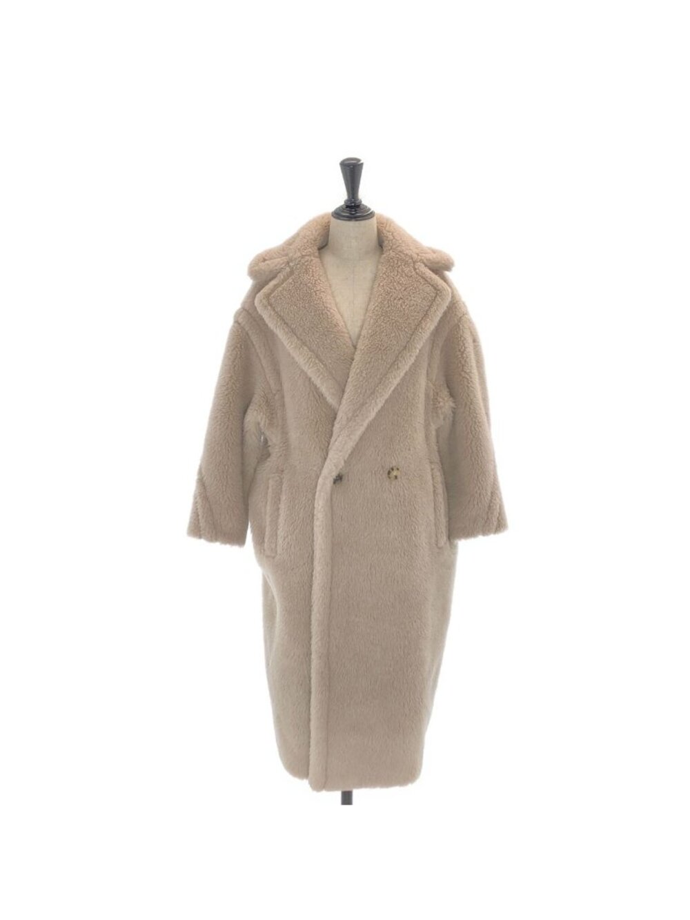 Max Mara Teddy Bear Icon Coat Alpaca Wool Beige XS
